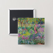 Claude Monet - De Irisentuin in Giverny Vierkante Button 5,1 Cm (Voorkant /achterkant)