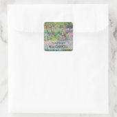 Claude Monet - De Irisentuin in Giverny Vierkante Sticker (Tas)