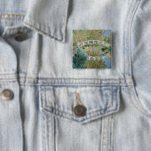 Claude Monet | De Japanse brug, Giverny Vierkante Button 5,1 Cm (In situ)