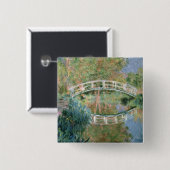 Claude Monet | De Japanse brug, Giverny Vierkante Button 5,1 Cm (Voorkant /achterkant)