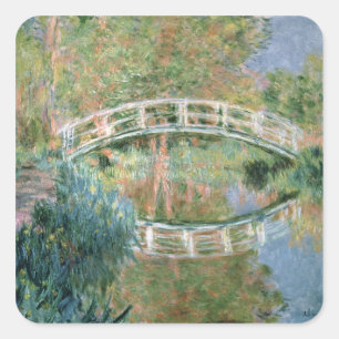 Claude Monet   De Japanse brug, Giverny Vierkante Sticker