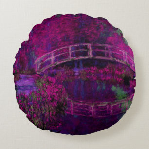 Claude Monet De Japanse Brug paars Rond Kussen