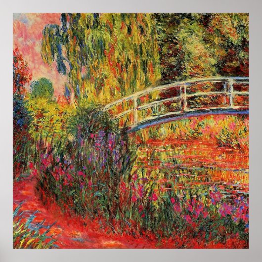 Claude Monet, De Japanse Brug, Poster (Voorkant)