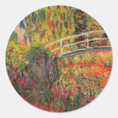 Claude Monet, De Japanse Brug, Ronde Sticker (Voorkant)