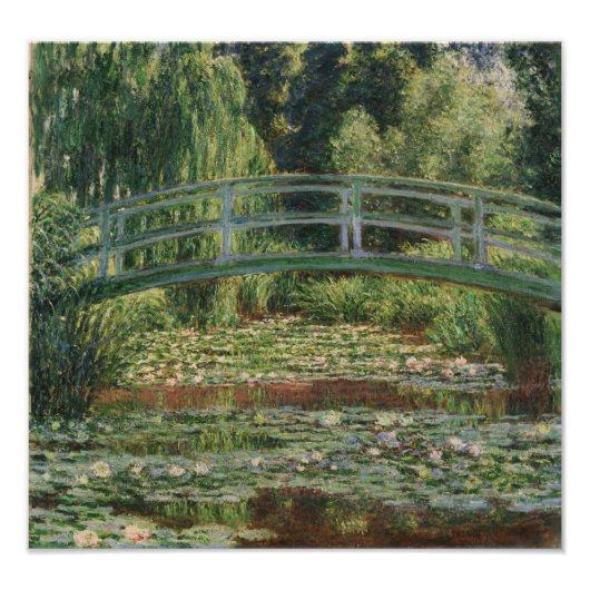 Claude Monet - De Japanse voetbalbrug Foto Afdruk (Voorkant)