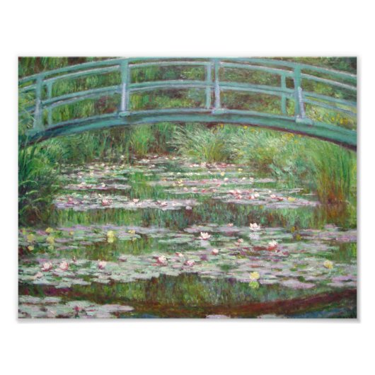 Claude Monet - De Japanse voetbalbrug Foto Afdruk (Voorkant)