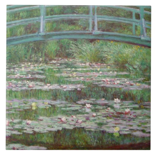 Claude Monet - De Japanse voetbalbrug Tegeltje (Voorkant)