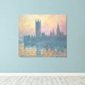 Claude Monet | De Kamers van het Parlement, Sunset Canvas Afdruk (Insitu (Houten vloer))