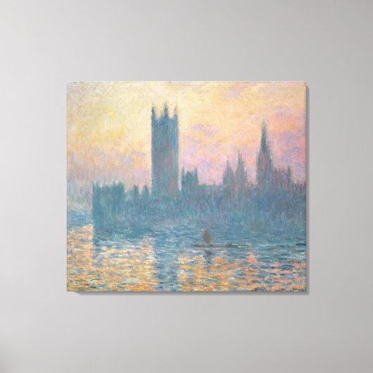 Claude Monet | De Kamers van het Parlement, Sunset Canvas Afdruk (Voorkant)