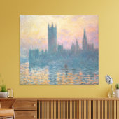 Claude Monet | De Kamers van het Parlement, Sunset Canvas Afdruk (Insitu (Woonkamer))