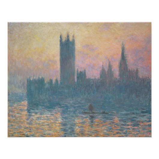 Claude Monet | De Kamers van het Parlement, Sunset Perfect Poster (Voorkant)