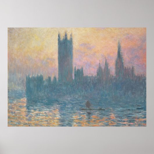Claude Monet | De Kamers van het Parlement, Sunset Poster (Voorkant)