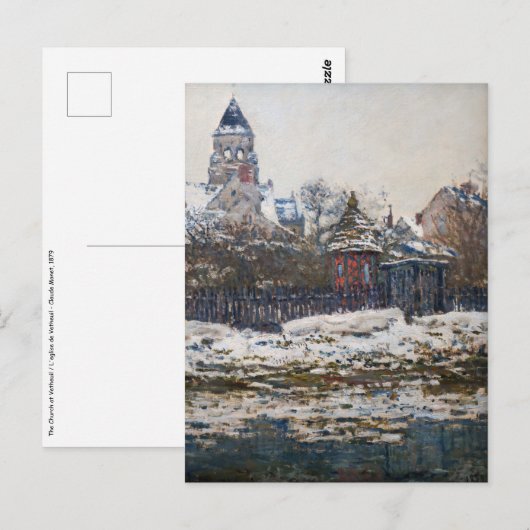 Claude Monet - De kerk in Vetheuil Briefkaart (Voorkant / Achterkant)