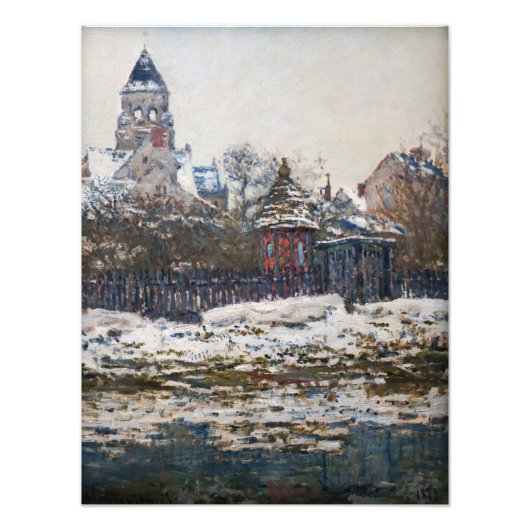 Claude Monet - De kerk in Vetheuil Foto Afdruk (Voorkant)