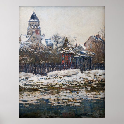 Claude Monet - De kerk in Vetheuil Poster (Voorkant)