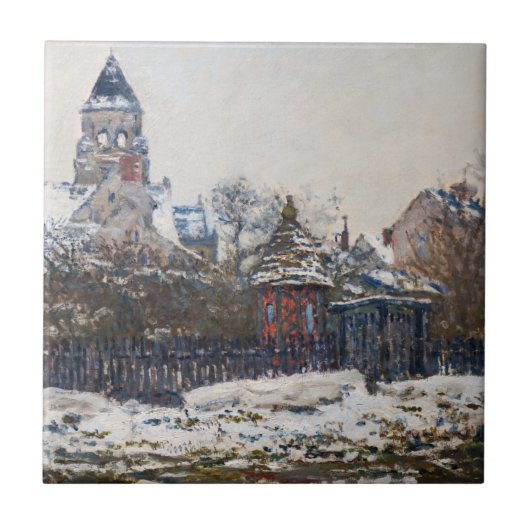 Claude Monet - De kerk in Vetheuil Tegeltje (Voorkant)