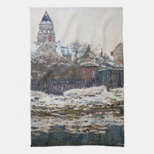 Claude Monet - De kerk in Vetheuil Theedoek