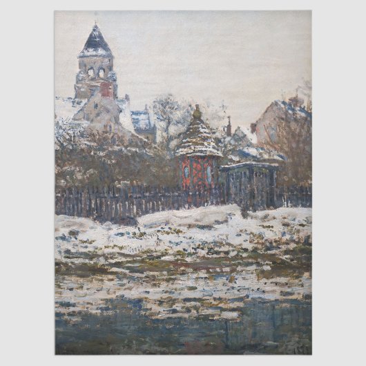 Claude Monet - De kerk in Vetheuil Tissuepapier