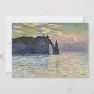 Claude Monet - De Klif, Etretat, Zonsondergang Kaart