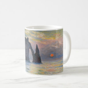 Claude Monet - De Klif, Etretat, Zonsondergang Koffiemok
