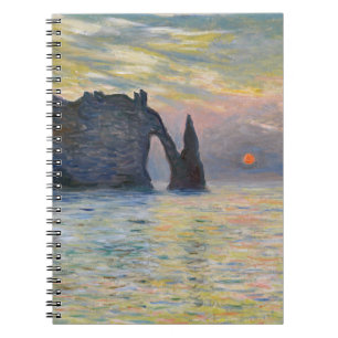 Claude Monet - De Klif, Etretat, Zonsondergang Notitieboek