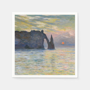 Claude Monet - De Klif, Etretat, Zonsondergang Servet