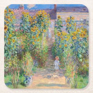 Claude Monet - De Kunstenaarstuin in Vetheuil Kartonnen Onderzetters