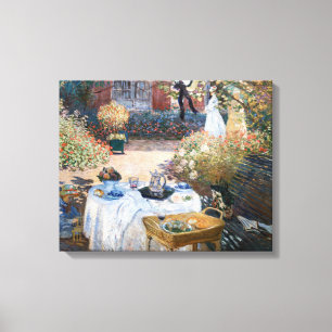 Claude Monet - De lunch, decoratief paneel Canvas Afdruk