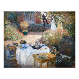Claude Monet - De lunch, decoratief paneel Foto Afdruk