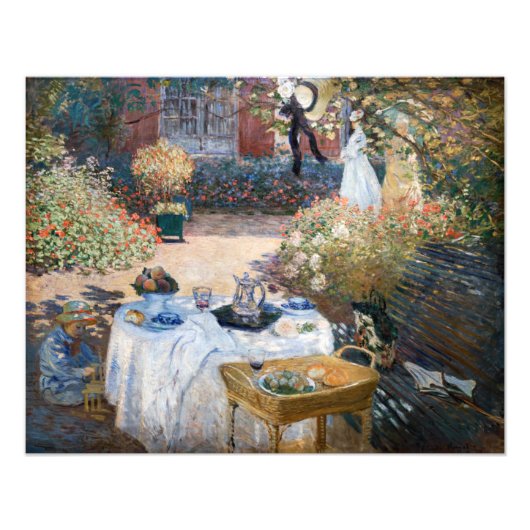 Claude Monet - De lunch, decoratief paneel Foto Afdruk (Voorkant)