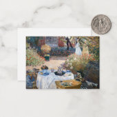 Claude Monet - De Lunch, decoratief paneel Notitiekaartje (Voorkant / Achterkant in situ)
