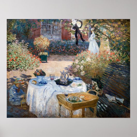 Claude Monet - De Lunch, decoratief paneel Poster (Voorkant)