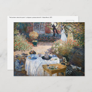 Claude Monet - De Luncheon, decoratief paneel Briefkaart
