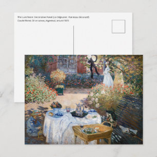 Claude Monet - De Luncheon, decoratief paneel Briefkaart
