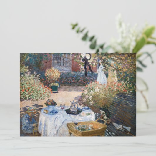 Claude Monet - De Luncheon, decoratief paneel Kaart (Staand voorkant)