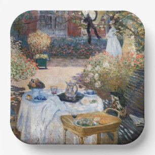 Claude Monet - De Luncheon, decoratief paneel Papieren Bordje