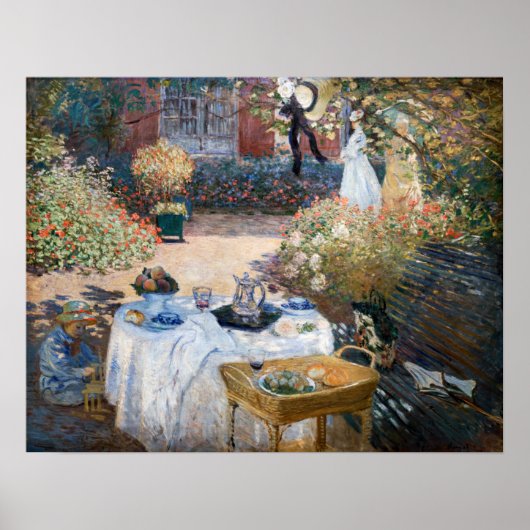 Claude Monet - De Luncheon, decoratief paneel Poster (Voorkant)