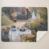 Claude Monet - De Luncheon, decoratief paneel Sherpa Deken (Voorkant (horizontaal))