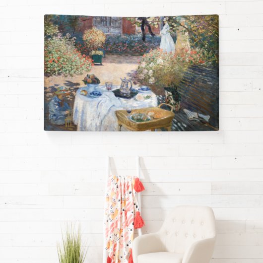 Claude Monet - De Luncheon, decoratief paneel Spandoek (Insitu)
