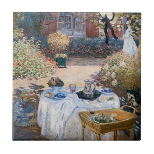 Claude Monet - De Luncheon, decoratief paneel Tegeltje (Voorkant)