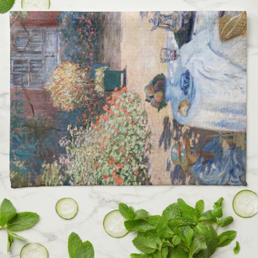 Claude Monet - De Luncheon, decoratief paneel Theedoek (Gevouwen)