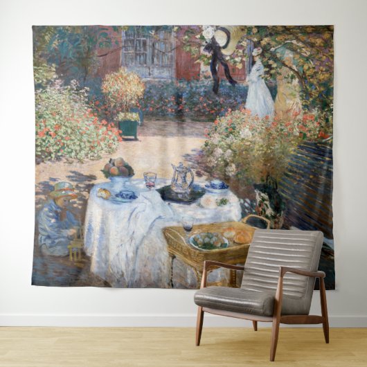 Claude Monet - De Luncheon, decoratief paneel Wandkleed (In Situ (horizontaal))