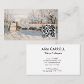 Claude Monet - De Magpie - QR-code Visitekaartje (Voorkant / Achterkant)