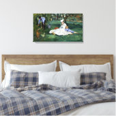 Claude Monet De Monet Familie in hun tuin Canvas Afdruk (Insitu (Slaapkamer))