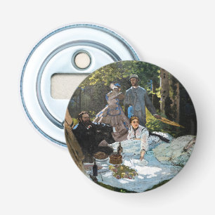 Claude Monet - De picknick op het gras, rechterpan Button Flesopener