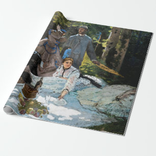 Claude Monet - De picknick op het gras, rechterpan Cadeaupapier