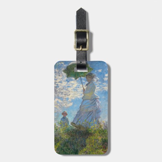 Claude Monet - De promenade, Vrouw met een parasol Bagagelabel (Voorkant verticaal)