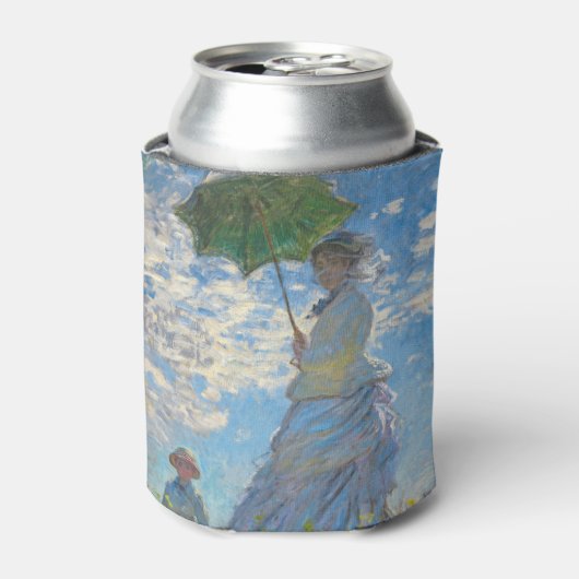 Claude Monet - De promenade, Vrouw met een parasol Blikjeskoeler (Blikje Voorkant)