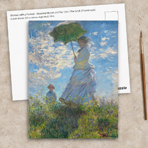 Claude Monet - De Promenade, Vrouw met een Parasol Briefkaart