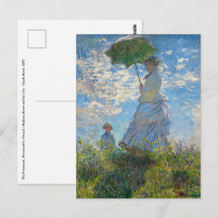 Claude Monet - De promenade, Vrouw met een parasol Briefkaart